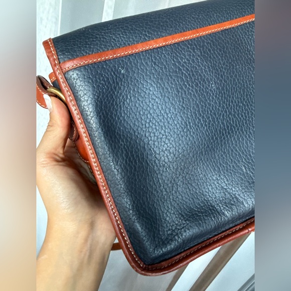 Vintage COACH Wrinkled Leather Crossbody Bag, Navy / Brown - Picture 16 of 16